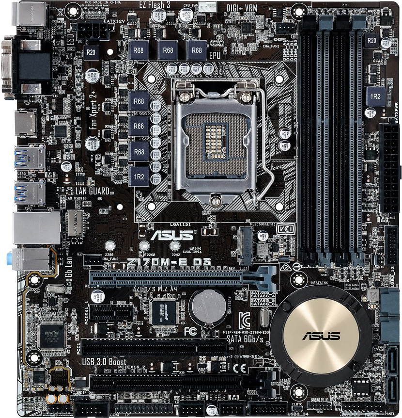 Asus Z170m E D3 Motherboard Specifications On Motherboarddb